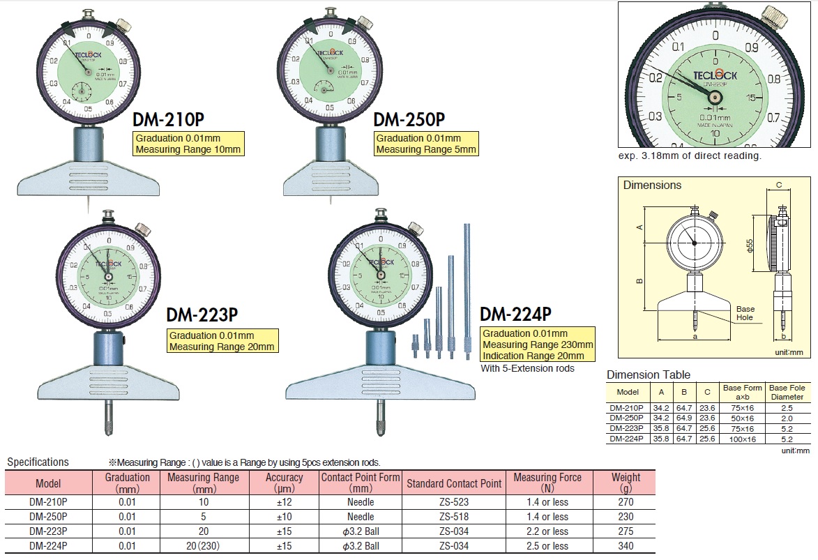 Ichiban Precision Sdn Bhd Teclock Teclock Dial Depth Gauges